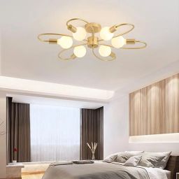 KIN-GOLDEN 6 LIGHT 151 CHANDELIER Nordic ARC Ceiling Lights 6 Snake Head Chandelier Ceiling Lamp-image-2