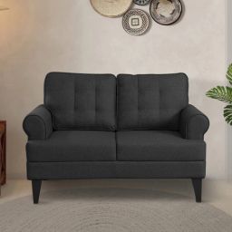 woodsworth from pepperfry Serena Chenille Fabric 2 Seater Sofa in Grey Colour-picture-37