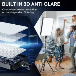 Urban Infotech LED Panel Camera Light 3 Colors Dimmable Studio Vlog Flat Panel Camera Light 3400 lx Camera LED Light image 2