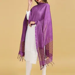 Dupatta Bazaar Abstract Woven Design Cotton Silk Dupatta With Sequinned image 3