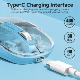 Monrix Pureview Transparent Wireless and Bluetooth Rechargeable Mouse Wireless OpticalGaming Mousewith Bluetooth image 3