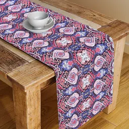 Alina decor Red & Blue Ethnic Motifs Digital Printed Table Runner-4