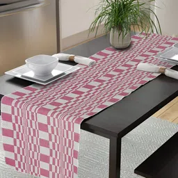 KLOTTHE Pink Printed Pure Cotton Table Runner-10