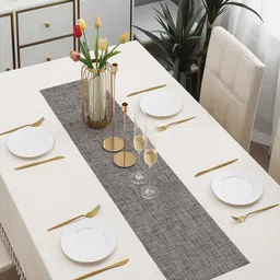 HOKIPO Grey Rectangular Table Runner-0