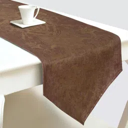 DREAM WEAVERZ Brown & Grey Abstract Printed Table Runner-20