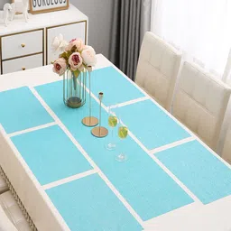HOKIPO Blue 7 Pieces Table Placemats with Runner-21