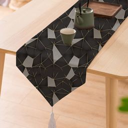 STITCHNEST Black & Grey Printed Table Runner image 2