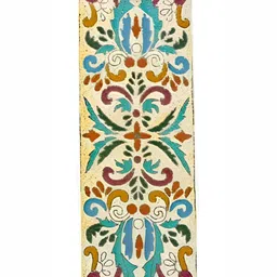 YWULY Yellow & Blue Beads Embellished Rectangle Shape Dining Table Runner image 1