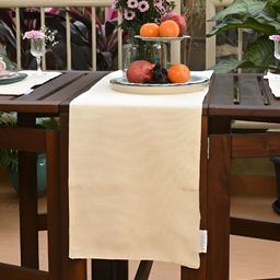 FABURAA Cream Self Design Pure Jute Table Runner-53