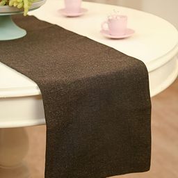 FABURAA Brown Self Design Pure Jute Table Runner-2