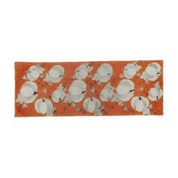 YWULY Orange & Grey Embellished Rectangle Shaped Table Runner image 2