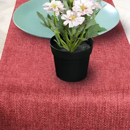FABURAA Red Self Design Pure Jute Table Runner image 5