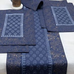 DESIGN GAATHA Blue Ethnic Motifs Printed Table Runner image 3