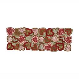 YWULY Brown & Red Embroidered Abstract Shaped Table Runner image 3