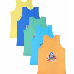 Bodycare Kids Boys Pack Of 5 Assorted Avengers Printed Cotton Innerwear Vests-5