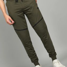Solid Men Dark Green Track Pants-image-40
