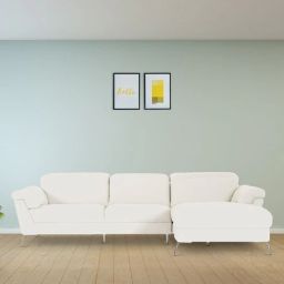 casacraft from pepperfry Honora Leatherette LHS Sectional Sofa in White Color-picture-45