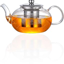 Premium Borosilicate Glass Teapot with Stainless Steel Infuser & Lid Tea Urn-image-97