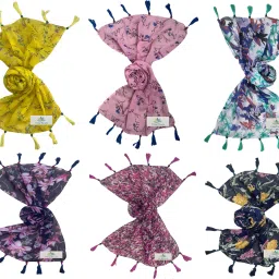 Printed Cotton Blend Women Multicolor Fancy Scarf, Scarf, Stole-image-72