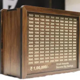 Wooden Money Saving Box | Cash Rupees Saver Money Box with Counting Target Coin Bank-76