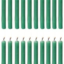 Chime Candles Set of 20 | Ritual Spell Candle | Unscented (Green) Candle-13