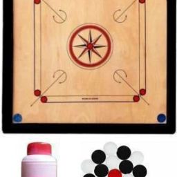 Wooden Carrom Board with Coins, Striker and Carrom Powder (Beige) 80 cm Carrom Board-image-38
