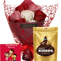 Mothers Day Special Gift Pack Chocolates, Card and Flower Bouquet Assorted Gift Box-image-64