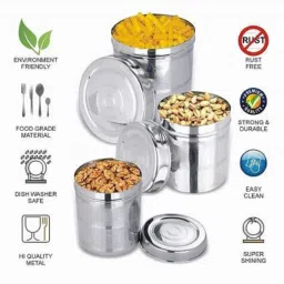rmn Steel Grocery Container- 5000 ml, 4000 ml, 3500 ml, 3000 ml, 2500 ml, 2000 ml, 1500 ml, 1250 ml, 1000 ml image 4