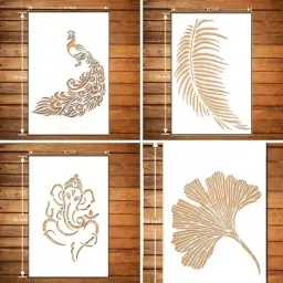 (Size:- 16X24 Inch) THEME-Damask, Modern ,AND Quilting Pattern Suitable For Bedroom, Drawing Room & Office Decoration Modern Home Wall Arts Stencil-17