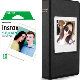 FUJIFILM Instax square 10X1 normal Instant Film With 64 sheet Black Album for square Film Roll-image-45