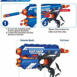 tern Combo Set of 2 Blaze Storm Foam Blaster Gun Toy, Safe and Long Range Shooting Gun, (10 Foam Bullets and 10 Suction Dart Bullets) Guns & Darts image 4