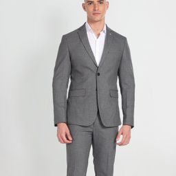 arrow Men Tailored Regular Fit Three Piece Suit Solid Suit-picture-7
