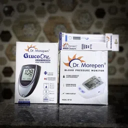 Dr. Morepen BP-09 Blood Pressure Monitor and Glucometer, MT-110 Thermometer combo pack Bp Monitor-22