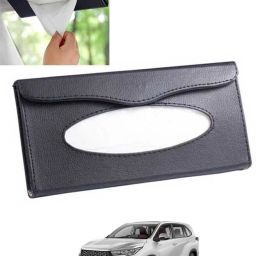 Black Leatherite Rectangle Shape Fancy Design Tissue Dispencer For Car-63 Vehicle Tissue Dispenser-image-51
