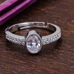 925 Sterling Silver Finger Ring|with Authenticity Certificate & 6 M Warranty Silver Cubic Zirconia Rhodium Plated Ring-image-89