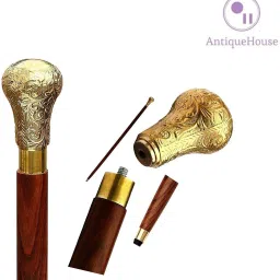 stylish brass handle walking stick Walking Stick-image-57