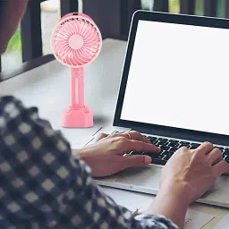 MZ K5 (RECHARGEABLE PORTABLE USB FAN) With Built-In Mobile Stand 1200mAh Battery USB Fan image 5