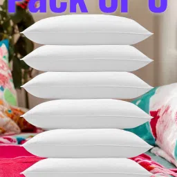 White Pillow 6 Microfibre Solid Sleeping Pillow Pack of 6-26