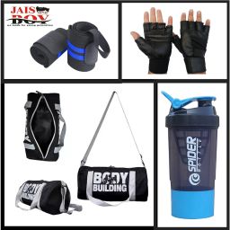 10 L Gym Duffel Bag - Body bulding Gym Bag Combo,Bottle & Gloves with Wrist Support BandGym kit forMen - Blue-image-43