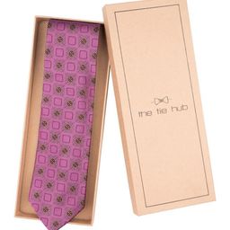 The Tie Hub Men Geometric Printed Pure Silk Skinny Tie-21