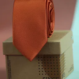 Tossido Men Orange Solid Skinny Tie-image-94