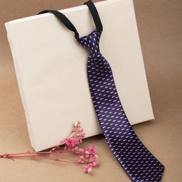 Arendelle Boys Purple Printed Satin Adjustable Skinny Tie-58