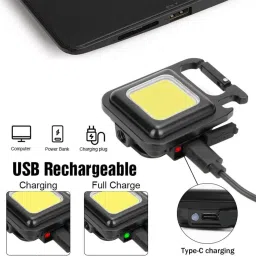 kudzu Multifunction Keychain Led Light with Bottle Opener,Rechargeable Mini Flaslight LED Front Light image 2