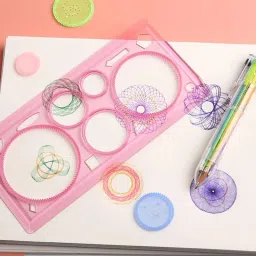 rashi Creative Spirograph Geometric Ruler, Art & Craft Ruler for Kids (Random 2 color) Ruler image 3