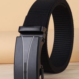 provogue Men Formal, Casual, Party, Evening Black Nylon Belt-picture-1