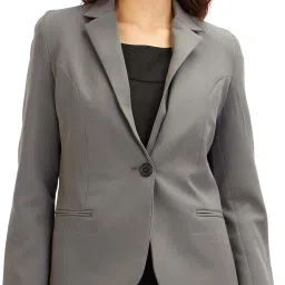 Women Solid Single Breasted Formal Blazer-image-14