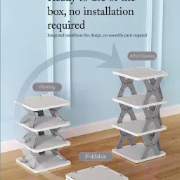 PEXFROM Adjustable 6 Layer Shoe Rack for Home, Collapsible Corner Tower for Shoes Rack Shoe Lace image 3