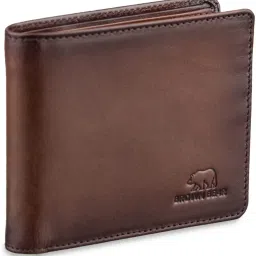 Men Casual, Formal Brown Genuine Leather RFID Wallet-image-13