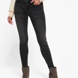 SUPER VINTAGE Women's Super Skinny Grey Jeans-image-5