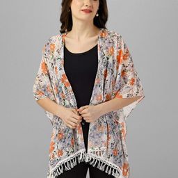 Fbella Women Printed Tasselled Shrug-47
